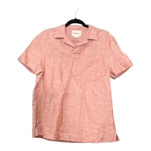 Upwest Top Men Small Red Polo Cotton Linen NWT